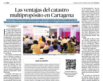 Las ventajas del catastro multipropósito en Cartagena